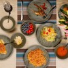 TP 18-Piece Dinnerware Set, Melamine Dishes Set with Bowls and