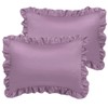 sourcing map Luxury Satin Oxford Pillowcases, Pair of 2 Mauve
