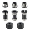 Set with 8Pcs Router Bit Collet Chuck with Screw Nuts Electric Router Clamp Adapter Router Collet Chuck Adapter 6mm 6.35mm 8mm for Engraving Machine