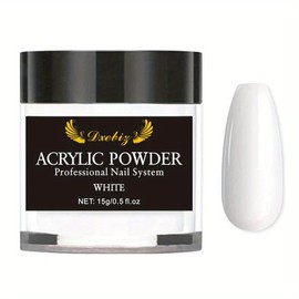 Acrylic Powder Long-Lasting 15g (White) Professional Acrylic Nail Powder System for Acrylic Nails Extension 3D Nail Art Polymer Powder