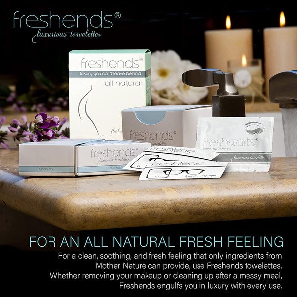 Freshends The Overnighter Soothing Relief Cleansing and Sanitary, Made with natural ingredients, Biodegradable Flushable Wipes