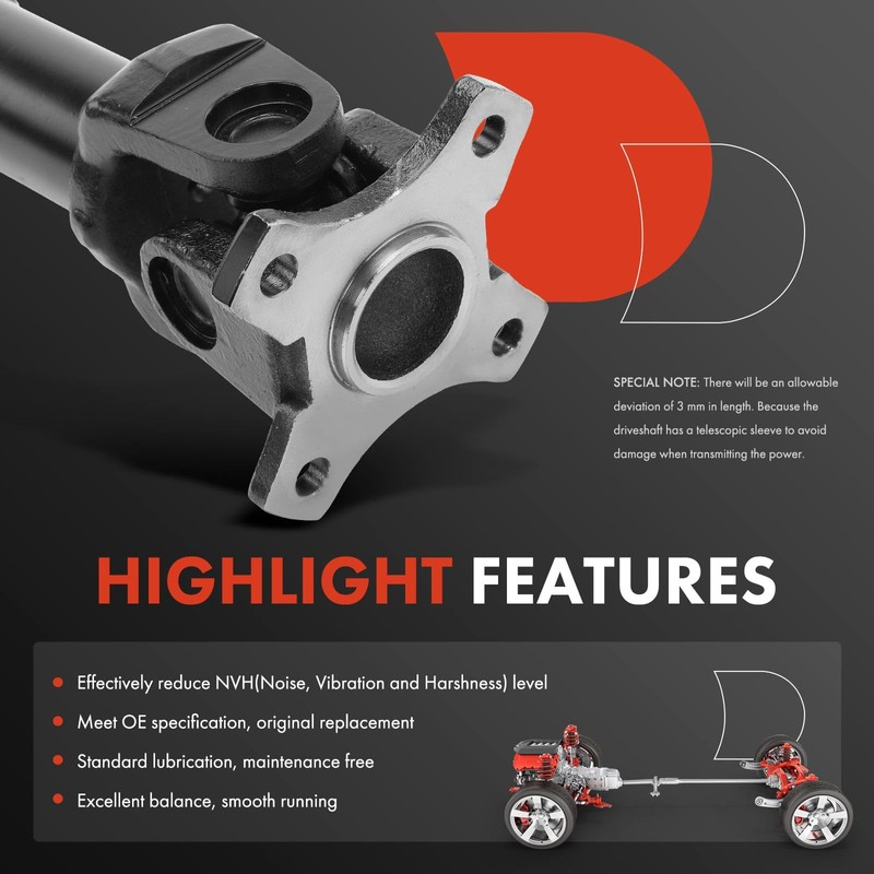 A-Premium Front Complete Drive Shaft Prop Shaft Driveshaft Assembly Compatible