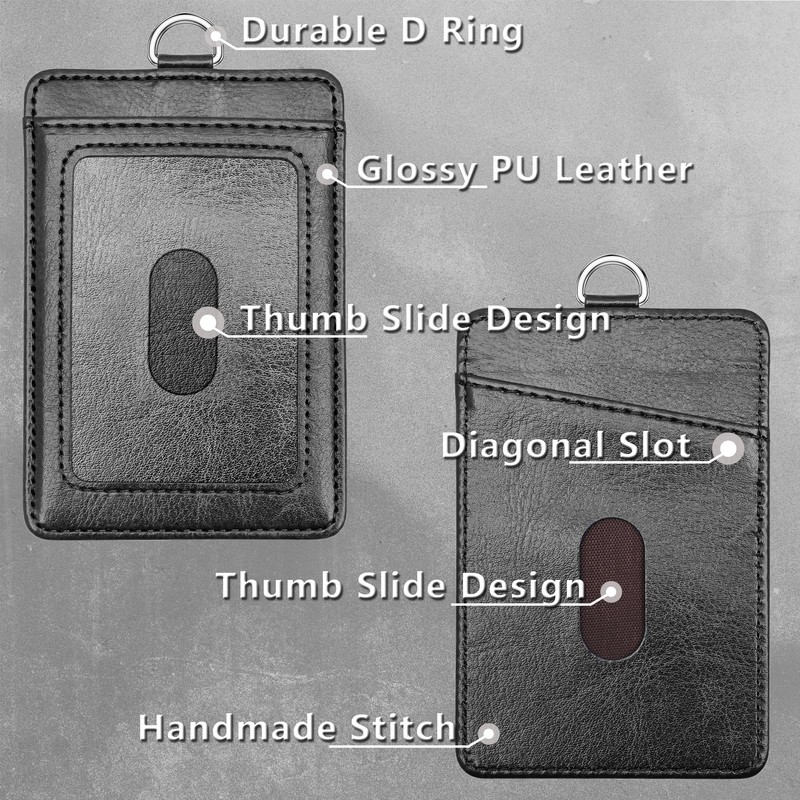 PU Leather ID Badge Holder, Life-Mate ID Badge Holder with