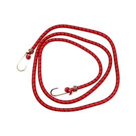 1 x fiXte Elastic Bungee Cord with Metal Hooks for Secure Tie Downs Extra Strong Durable Elasticated Tie Down Max Load 30Kg Red/Black