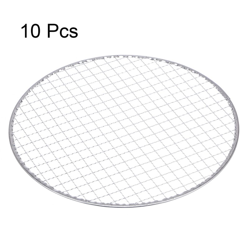 sourcing map 10pcs Round BBQ Grill Net 11.6" Dia Galvanized