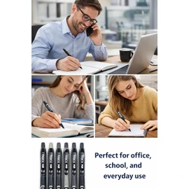 INC FORMA Retractable Ballpoint Pens - Black and Blue Ink, 1.0 mm Tip, Assorted Barrel Colors, Pack of 5”