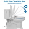 Homfan Non-Electric Round Bidet Toilet Seat with Self-Cleaning Dual Nozzles,