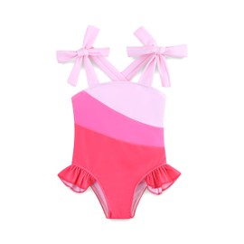 JingleBaBa Summer Toddler Girl Swimsuit Cute Ruffle Camisole Swimwear One Piece Bathing Suit for Girls 3-4T