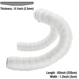 Thinvik EVA Cork Bike Handlebar Tape–Environmental Bicycle Bar Tape, Anti-Slip Cycling Handle Wraps,Sweat-Absorbent Bicycle Handle Bar Tape Comfortable Grip for Road Bike Cycling-2 Rolls (White)
