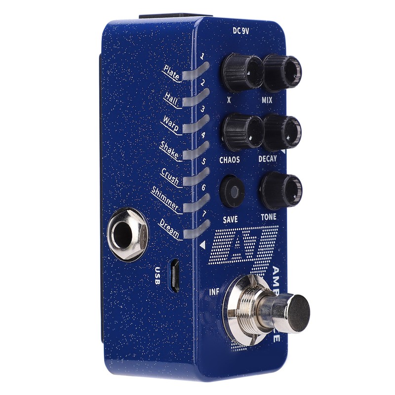 Reverb Effect Pedal Digital 7 Ambiance Guitar Built In Infinite