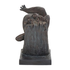 Deco 79 Resin Frog Decorative Sculpture Patina Relaxing Home Decor Statue, Accent Figurine 16" x 5" x 9", Bronze