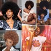 Green Afro Wigs 70s for Black Women 70s Disco Costume