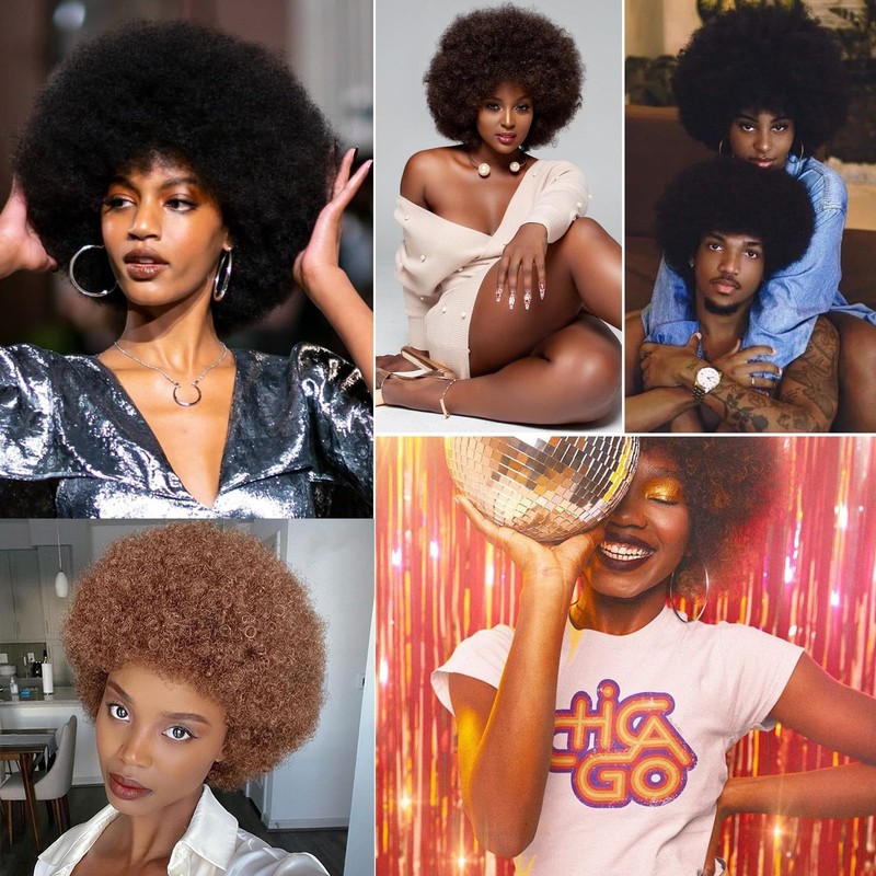 Green Afro Wigs 70s for Black Women 70s Disco Costume