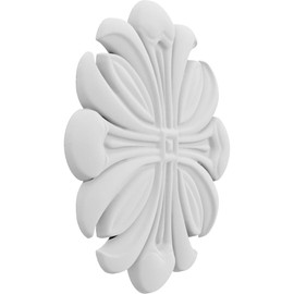 Ekena Millwork ROSC037X050NRTUF 3 3/4" W x 5" H x 3/8" P Medium Norton Rosette White