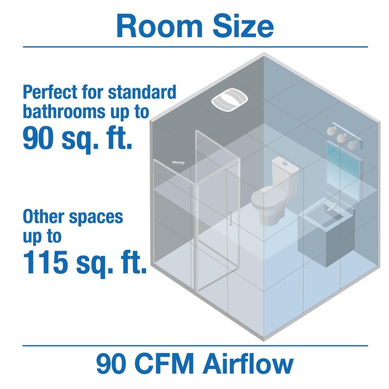 Air King 90 CFM 3.0 Sones Ceiling Mounted Snap-In Installation