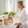 Small Bamboo Makeup Organizer with 3 Drawers