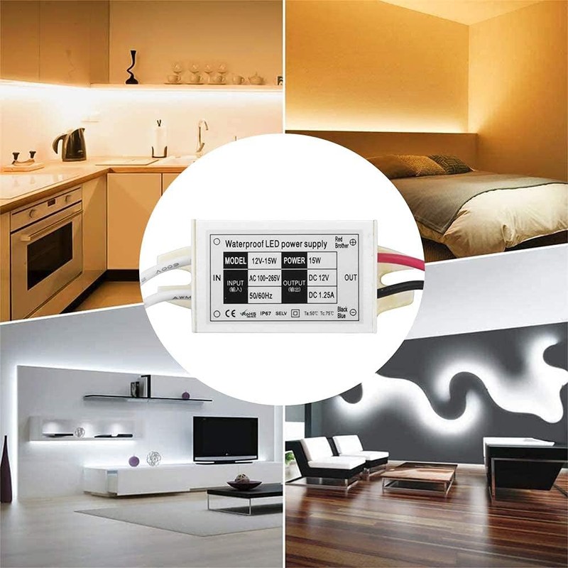 12V Power Supply LED Driver, Lustaled 15W 12 Volt Power