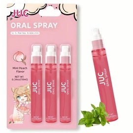 3-Pack Mint & Peach Breath Spray – 0.33oz Fresh Oral Care for All Ages - Specification: yellow