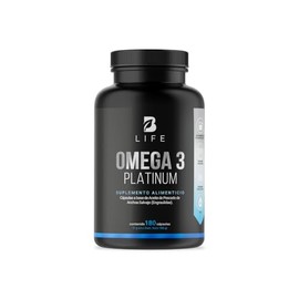 Omega 3 Aceite de Anchoa Salvaje con 180 Cpsulas de 1000 mg. Libre de Metales Pesados. Ingredientes Naturales. Omega 3 Platinum B Life.               