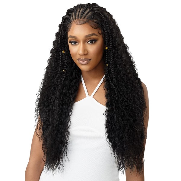 Outre 13x4 Lace Frontal Wig - STITCH BRAID RIPPLE WAVE 30" (Color:DR GINGER BROWN)