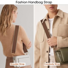 Muteffcase Purse Strap Replacement Crossbody, 1.5“ Wide Shoulder Bag Strap for Handbag, Tote Strap Adjustable - Brown/Gold