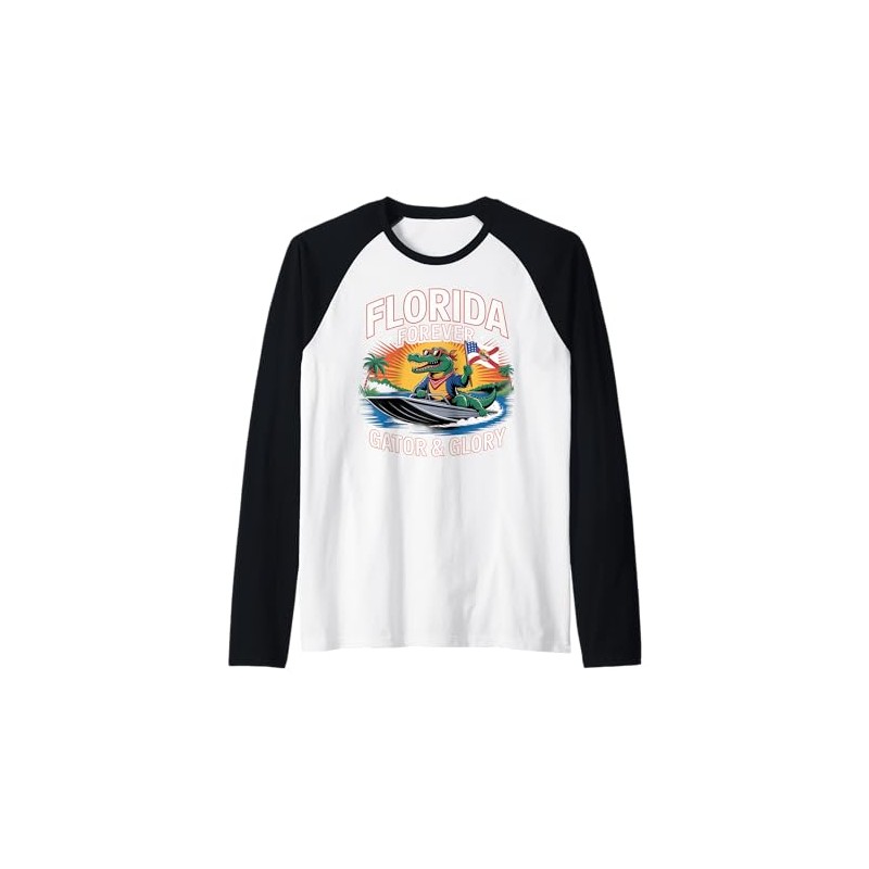 Florida Forever Gator Glory State Pride Design Raglan Baseball Tee