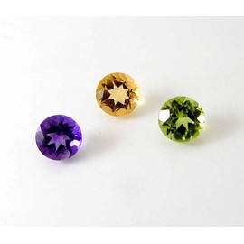 Myhealingworld Multi Stone AAA quality calibrated round 6 MM Brilliant Cut Loose gemstone Crystals Chakra Healing for making jewelry Mix Color Box Pack of 3 stone, (BOX 2 - (Amethyst 1, Citrine 1