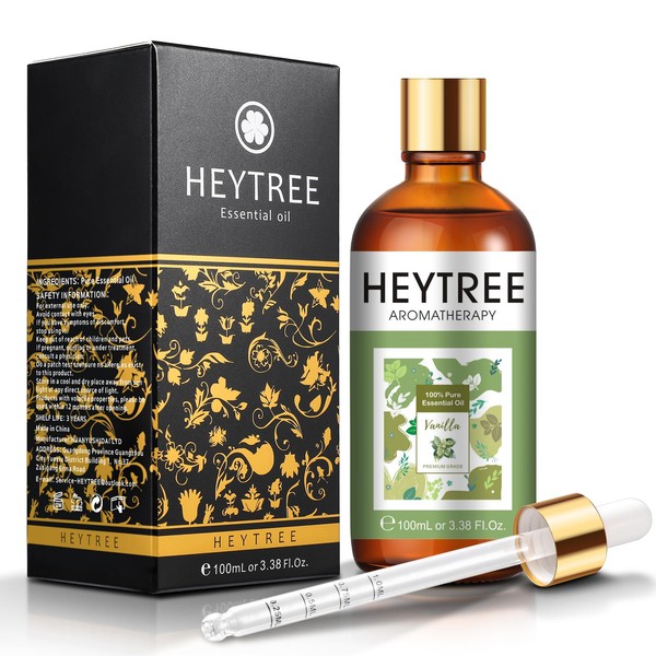 HEYTREE Vanilla Essential Oils 100ml, Pure Natural Vanilla Oil for
