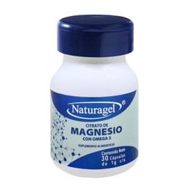 NATURAGEL MAGNESIO  Citrato de Magnesio con Omega 3  30 Cpsulas de 1000mg  Suplemento Mineral Esencial de Alta Biodisponiblidad  Naturagel            