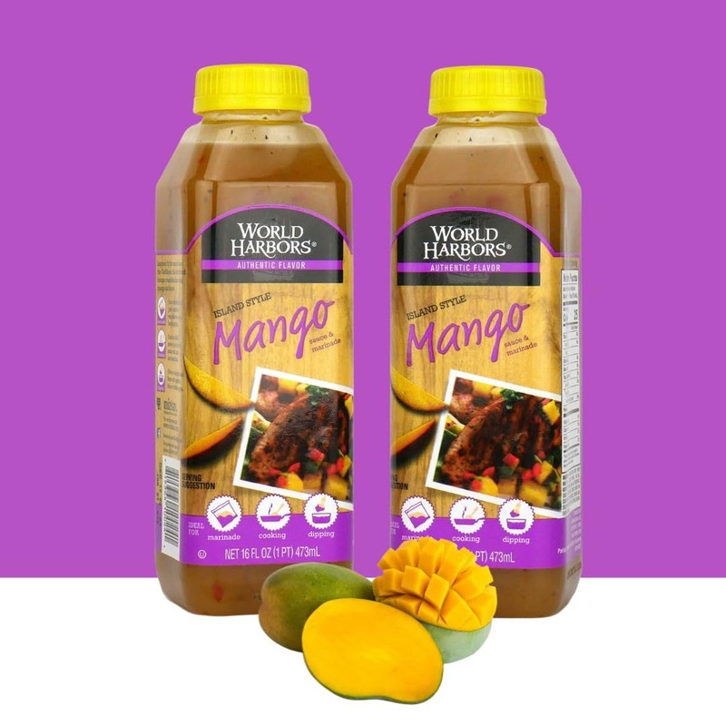 World Harbors Island Mango Sauce & Marinade - Low-Calorie, Sweet