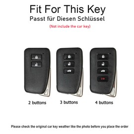 TECART Intelligent Key Case Key Box Suitable for Lexus is ES GX NX RX LX LC LS RC UX260 UX260h 300h GS350 IS200t IS250 IS300 LX570 Key Protection Case Key Box Leather 3 Buttons Black