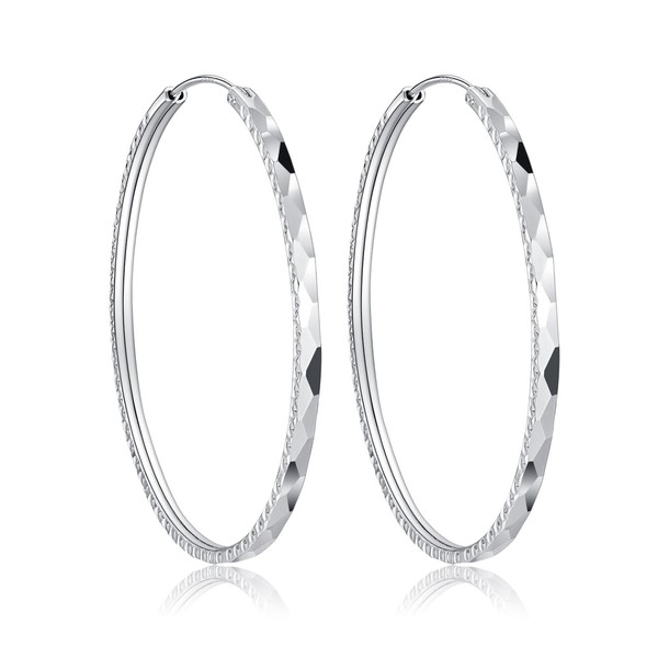 Estrellique 925 Sterling Silver Hoop Earrings for Women, Hypoallergenic Huggie