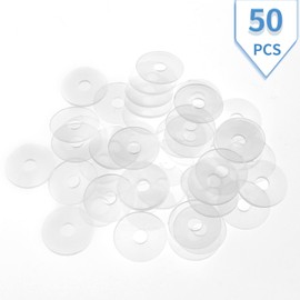 Qjaiune 50 Pack M4 Nylon Washers Clear Flat Washer, 4mm ID 17mm OD 1mm Thickness Faucet Plastic Gasket, Metric Transparent Gasket Sealing Washer Spacer Flat Hose Washer for Water Pipe Water Hose