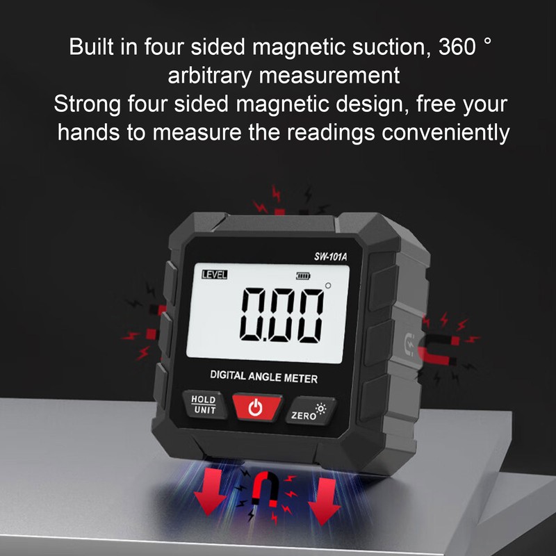 Digital Angle Finder 4 X 90 Deg Magnetic Auto Screen