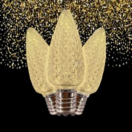 MIK Solutions - Bombilla LED C9 de Navidad (25 unidades, luz blanca cálida)