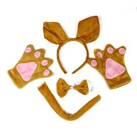 Petitebella Kangaroo Headband Bowtie Tail Gloves 4pc Adult Costume