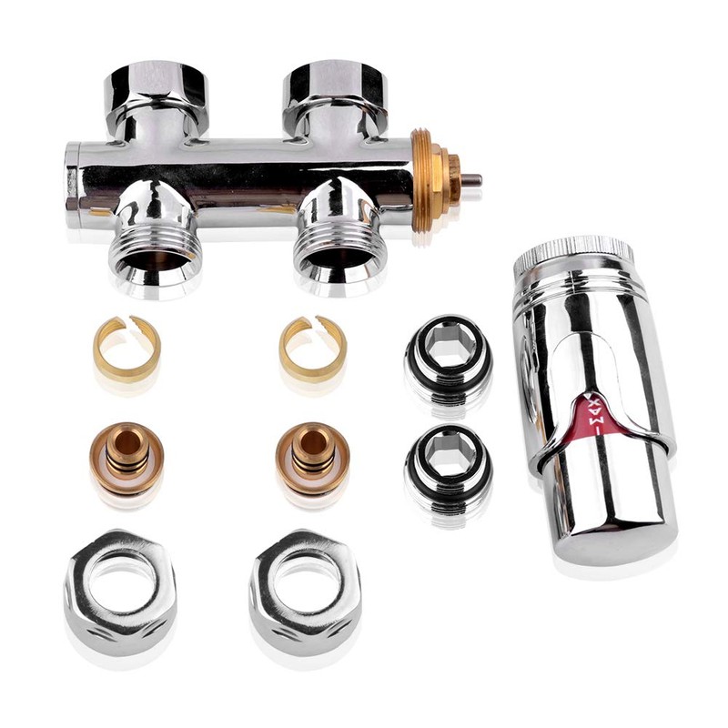 S SIENOC 3/4 to 1/2 H Valve Chrome Connection Set
