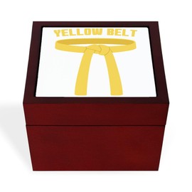 CafePress Yellow Belt Memory Keepsake Jewelry Box, 5"x5"x3.75"