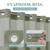 eachope SageGreen No Hook Waffle Weave Shower Curtain with snap-in