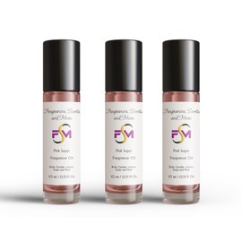 Pink Sugar Fragrance Oil - 3 Bottles 0.33 Fl Oz Glass Roll On (10ml)
