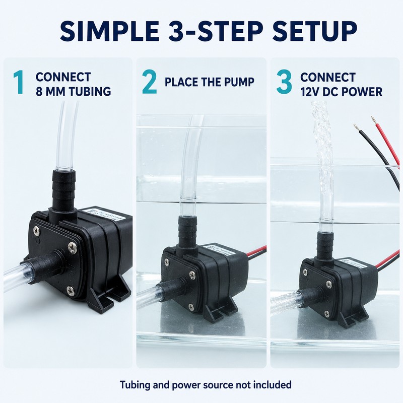 Mini 240L/H Brushless Submersible Water Pump, 12V 4.8W / 24V