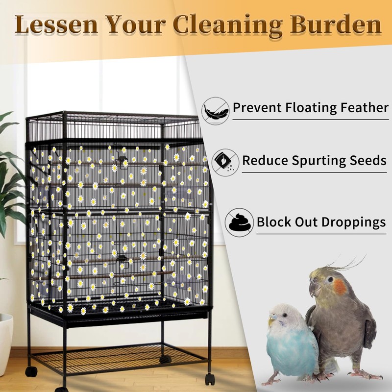 Daoeny 2PCS Bird Cage Seed Catcher, Large Bird Cage Cover,