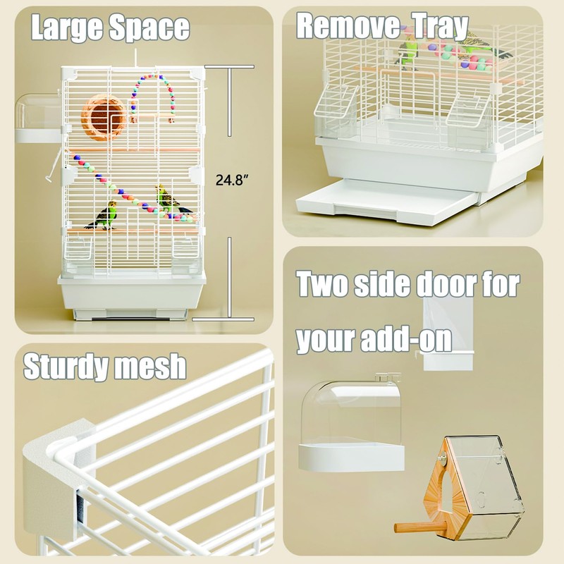 Craftsboys Basic Bird Cage, 24.8inch Parrot Cage (24.8" x 14.6"