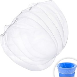 Pack of 5 White Fine Mesh Strainer Bags, 5 Gallon Colour Strainer Bags, Reusable, Colour Strainer Bags, Elastic Opening Strainer Bags, Colour Filter Bags for Filtration of Liquids such as Paint (50 x