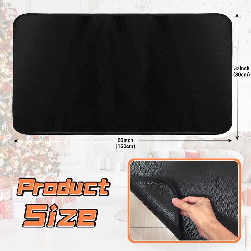 Protalwell Fireproof Hearth Rugs, Fireplace Mat, Fire Resistant Rugs Put