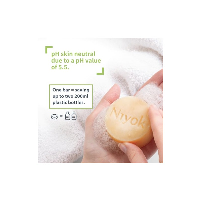 Niyok Natural Cosmetics - Champú sólido 2 en 1 +