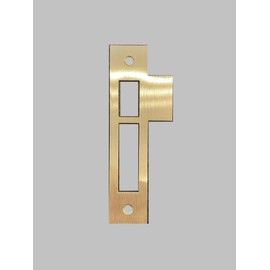 Generic 4-3/8"" Brushed Brass Door Strike Plate Latch for Mortise, Antique, Vintage, Keeper, Striker, Solid Brass, 4.37"" (Replacement for 4-1/4"" and 4-1/2"" Strikes), 438BB