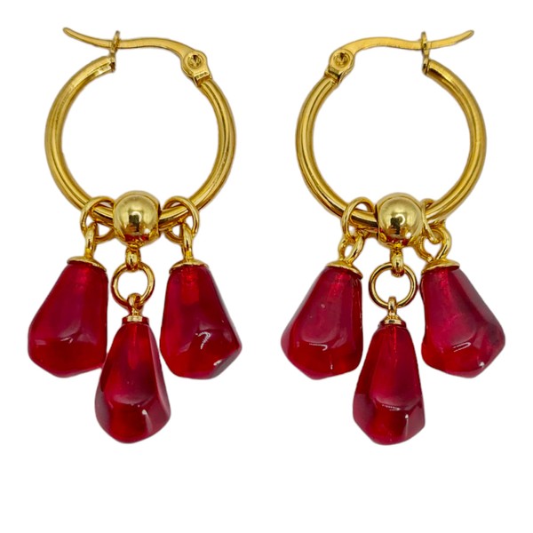 Abgaryan ART Hoop earrings with pomegranate seeds