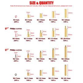 240Pcs M2(120Pcs) and M3(120Pcs) Male Female Brass Standoff Spacer PCB Board Hex Screws Nut Assortment