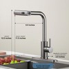 AVSIILE Kitchen Faucet with Pull Down Sprayer, Gun Grey Waterfall